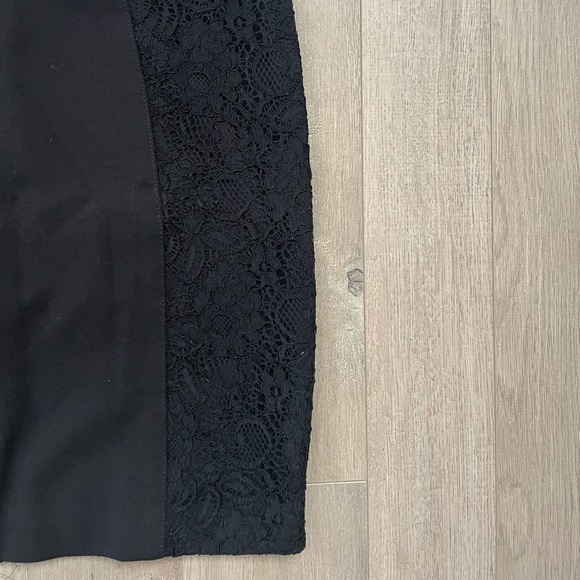 BOGO Stylish BCBG Lace Overlay Black Pencil Skirt - Picture 3 of 6